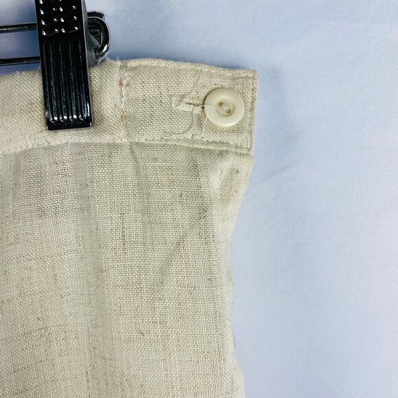 Vintage JBJ Sportswear Cream Linen A-Line Skirt Side Slit - Picture 8 of 8